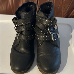 Report Embellished Black Studded Ankle Boots